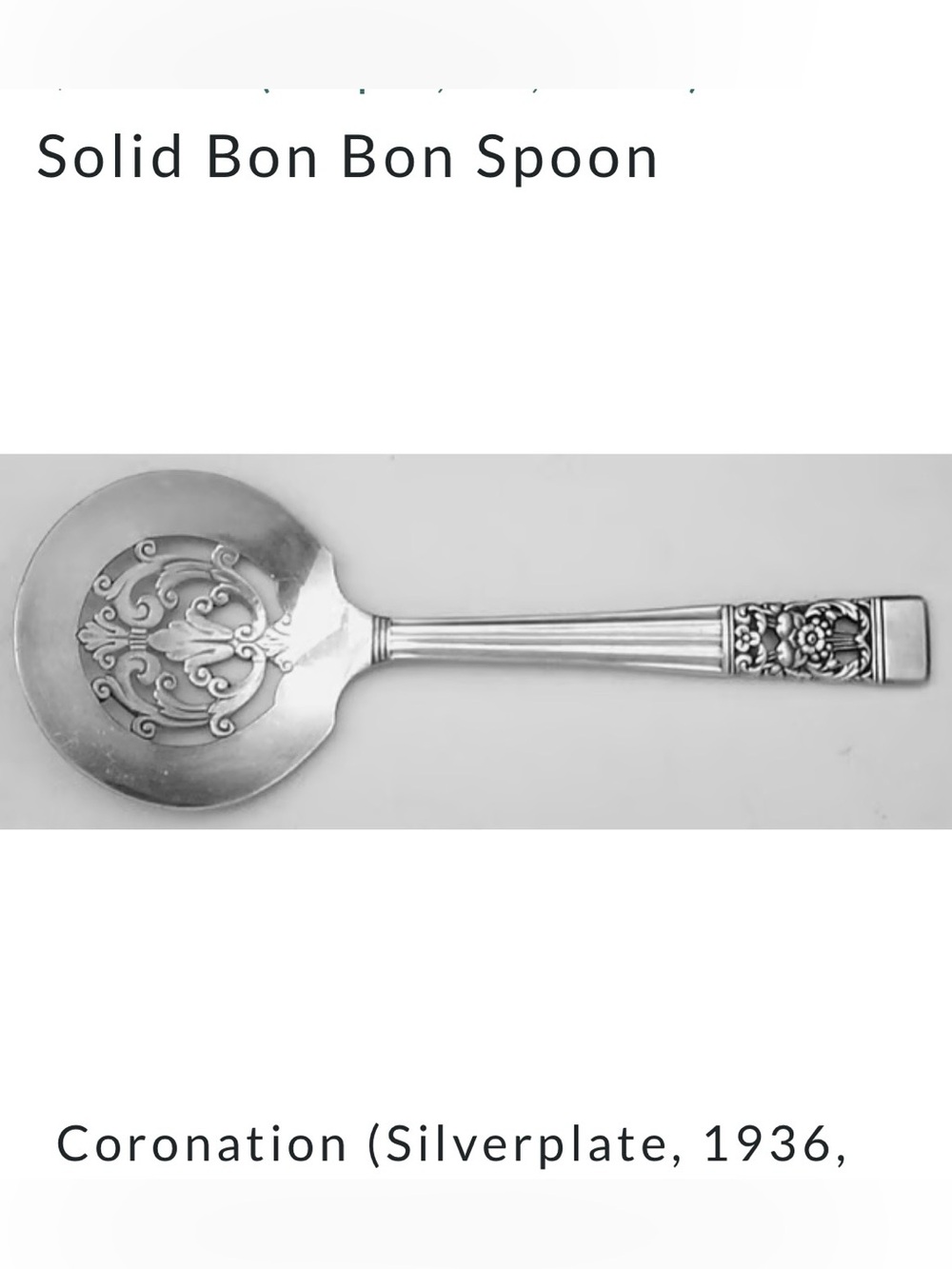 Coronation Silverplate Bon Bon Server/Spoon